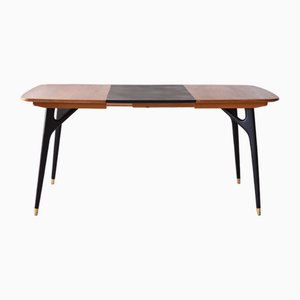 Vintage Table with Extension and Black Details, 1960s-QWP-2035433