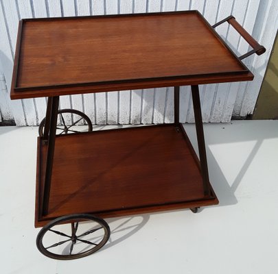 Vintage Teak and Brass Tea Trolley, 1960s-HOI-712616