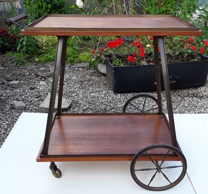 Vintage Teak and Brass Tea Trolley, 1960s-HOI-712616