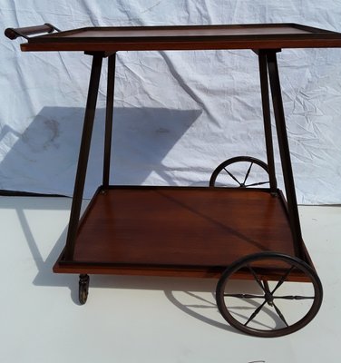 Vintage Teak and Brass Tea Trolley, 1960s-HOI-712616