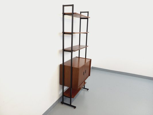 Vintage Teak and Metal Shelving Unit, 1960s-AHO-1811799