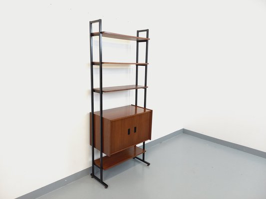 Vintage Teak and Metal Shelving Unit, 1960s-AHO-1811799