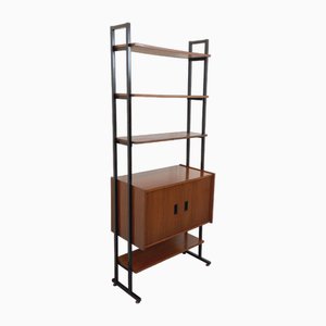 Vintage Teak and Metal Shelving Unit, 1960s-AHO-1811799