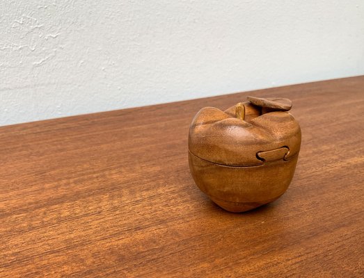 Vintage Teak Apple Shaped Secret Box, 1970s-UAH-1342037