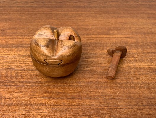 Vintage Teak Apple Shaped Secret Box, 1970s-UAH-1342037