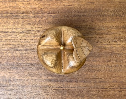 Vintage Teak Apple Shaped Secret Box, 1970s-UAH-1342037