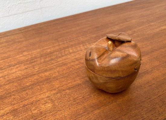 Vintage Teak Apple Shaped Secret Box, 1970s-UAH-1342037