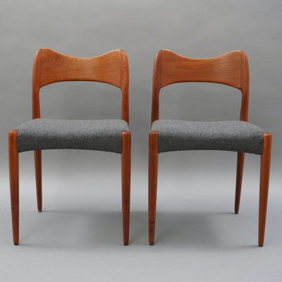 Vintage Teak Chairs by Niels Otto Møller, 1960s, Set of 2-RST-1240098