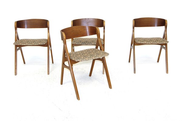 Vintage Teak Chairs, Denmark, 1960s, Set of 4-GEK-1292201