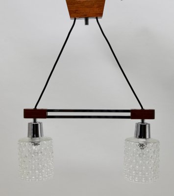 Vintage Teak, Chrome & Glass Bar Chandelier-MJY-1148745