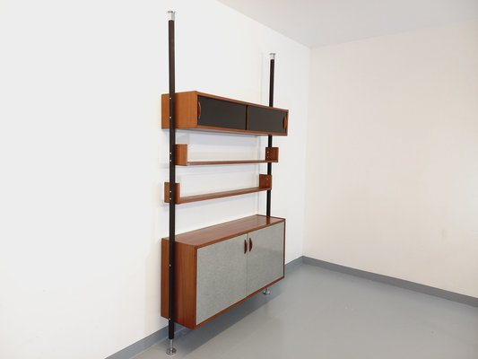 Vintage Teak, Metal and Melamine Shelving Library, 1960s-AHO-1737047