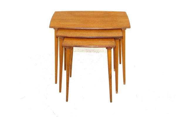 Vintage Teak Nesting Tables, Sweden, 1950s, Set of 3-GEK-1292120