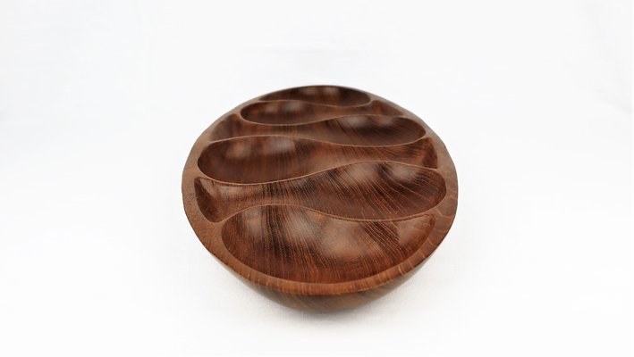 Vintage Teak Oval Cup from Laur Jensen, 1960s-YBU-1436177