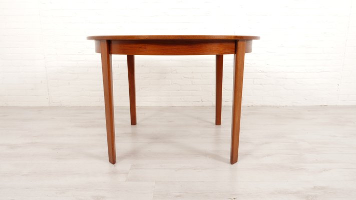 Vintage Teak Round Dining Table, 1950s-HPM-2031497