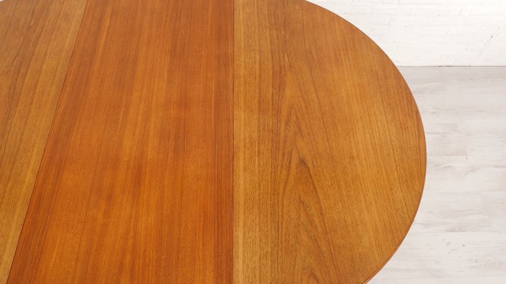 Vintage Teak Round Dining Table, 1950s-HPM-2031497