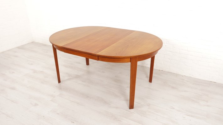 Vintage Teak Round Dining Table, 1950s-HPM-2031497