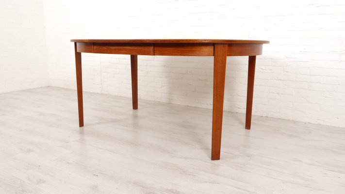 Vintage Teak Round Dining Table, 1950s-HPM-2031497