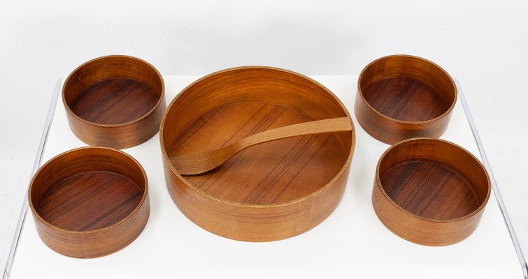 Vintage Teak Salad Serving Set, 1960s, Set of 6-GCG-714204