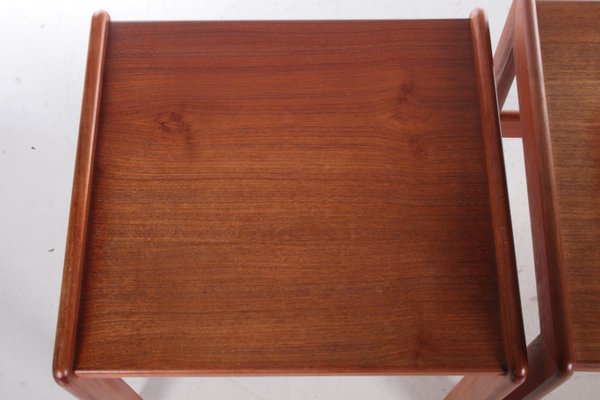 Vintage Teak Set of Side Tables, 1960s, Set of 3-EZZ-1112716