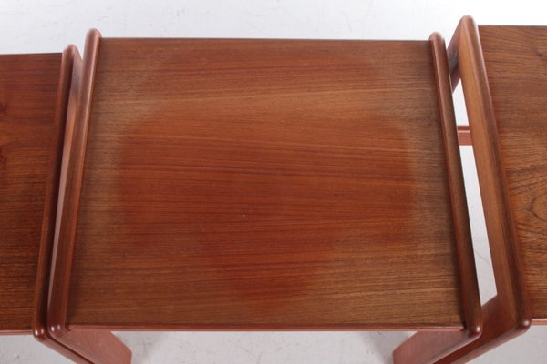 Vintage Teak Set of Side Tables, 1960s, Set of 3-EZZ-1112716