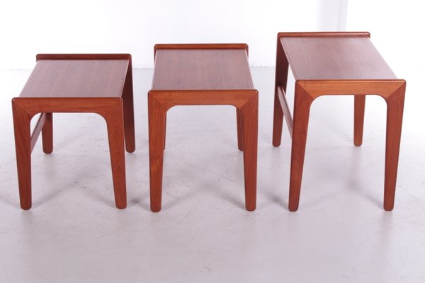 Vintage Teak Side Tables, 1960s, Set of 3-EZZ-1118371