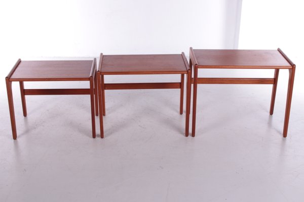 Vintage Teak Side Tables, 1960s, Set of 3-EZZ-1118371