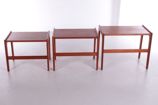 Vintage Teak Side Tables, 1960s, Set of 3-EZZ-1118371