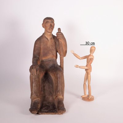 Vintage Terra Cotta Terracotta Statue-VMM-882789