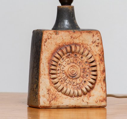 Vintage Terracotta Pottery Table Lamp by Bernard Rooke, 1960s-JE-857564