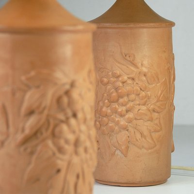 Vintage Terracotta Wine Grape Lamps, Set of 2-GIW-1315498