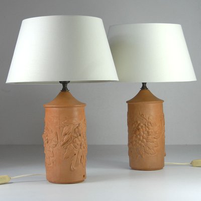 Vintage Terracotta Wine Grape Lamps, Set of 2-GIW-1315498