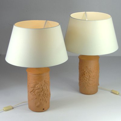 Vintage Terracotta Wine Grape Lamps, Set of 2-GIW-1315498