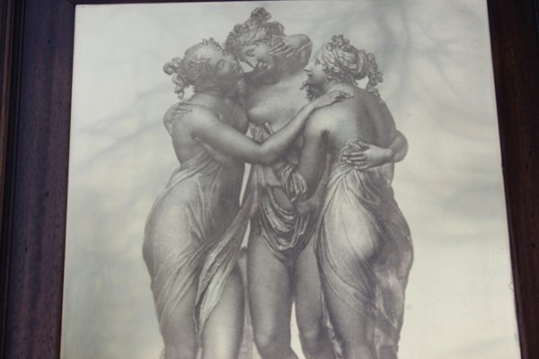 Vintage The Three Graces Drypoint Etching on Metal Plate, Framed-UWJ-1739157