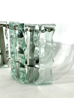 Vintage Thick Cut Glass Sconces from Zeroquattro, Italy, 1970s, Set of 2-OT-1209536