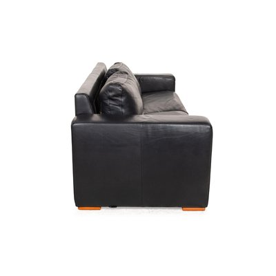 Vintage Three-Seater Sofa in Black Leather from Lederland-RQW-2016715