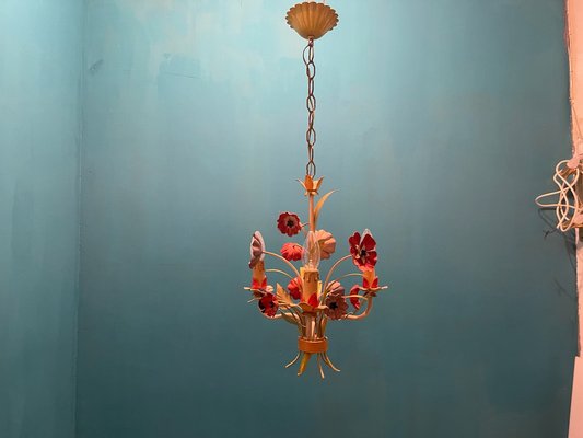 Vintage Tole Flower Chandelier, 1950s-JJC-1733992