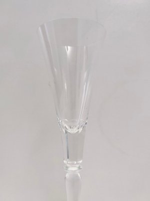 Vintage Transparent Crystal Flutes attributed to Baccarat, 1930s, Set of 2-JPQ-1820082