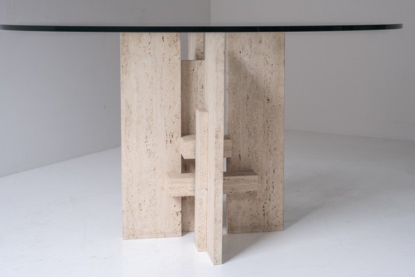 Vintage Travertine Table, 1970s-VWQ-1820055