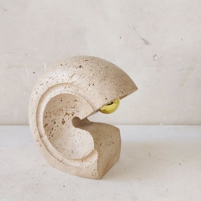 Vintage Travertine Table Lamp attributed to Giuliano Cesari, 1970s-TDA-1720036