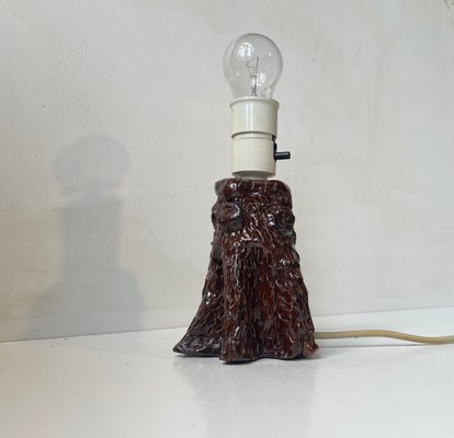 Vintage Tree Trunk Table Lamp in Glazed Ceramic, 1970s-LCR-1765605