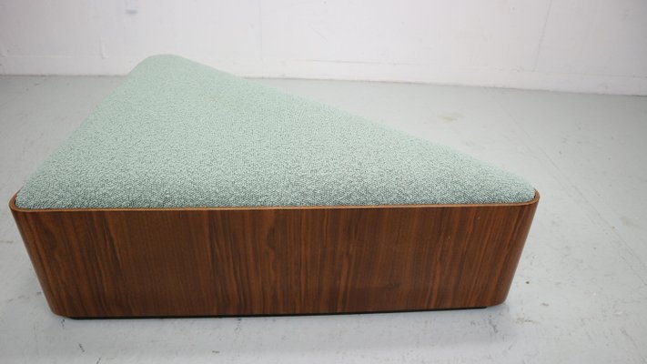 Vintage Triangular Plywood with Boucle-Fabric Sit Element / Ottoman, 1970s-DT-2026136