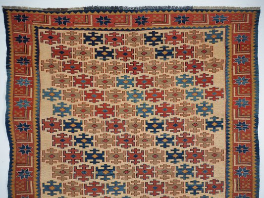 Vintage Tribal Nomadic Caucasian Soumak Sumakh Kilim Rug, 1950s-UZN-1393448