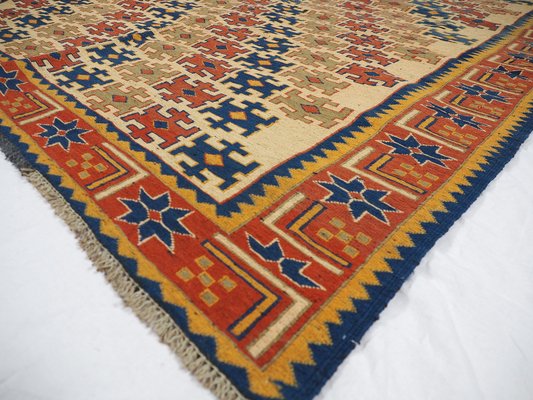 Vintage Tribal Nomadic Caucasian Soumak Sumakh Kilim Rug, 1950s-UZN-1393448