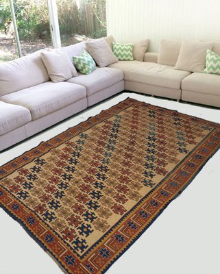 Vintage Tribal Nomadic Caucasian Soumak Sumakh Kilim Rug, 1950s-UZN-1393448