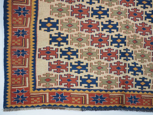 Vintage Tribal Nomadic Caucasian Soumak Sumakh Kilim Rug, 1950s-UZN-1393448