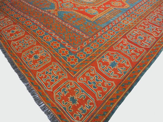 Vintage Tribal Nomadic Caucasian Sumakh Kilim Rug, 1950s-UZN-1393449