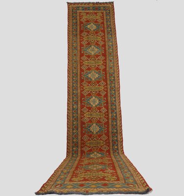 Vintage Tribal Nomadic Sumakh Kilim Runner Rug-UZN-1393447