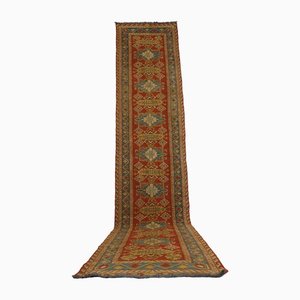 Vintage Tribal Nomadic Sumakh Kilim Runner Rug-UZN-1393447