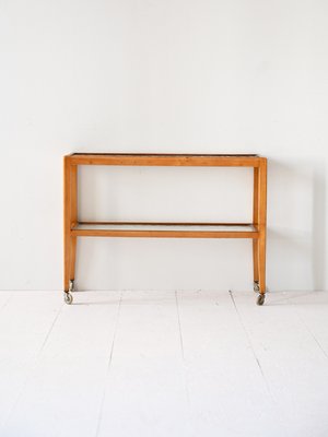 Vintage Trolley in Wood and Glass, 1940s-QWP-2033910