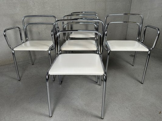 Vintage Tubular Frame Chairs from Meurop, Set of 5-VUD-2034537